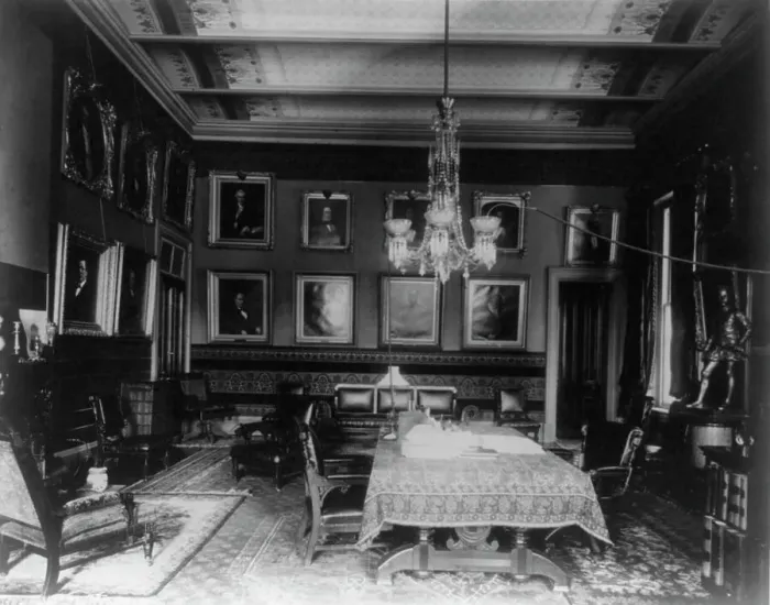 Framed Print : Justice Dept. Attorney General's private office, c1900. Creator: Frances Benjamin Johnston Framed Print : Justice Dept. Attorney General's private office, c1900. Creator: Frances Benjamin Johnston