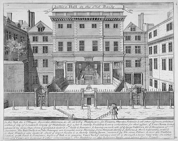 Justice Hall, Old Bailey, City of London, pre 1737 (1740). Artist: John Bowles