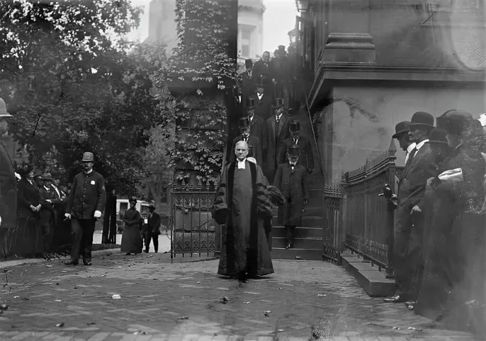 Framed Print : Justice Harlan, Funeral - Radcliffe, Dr. Wallace, Pastor, New York Avenue Presbyterian Church, 1911. Creator: Harris & Ewing. Justice Harlan, Funeral - Radcliffe, Dr. Wallace, Pastor, New York Avenue Presbyterian Church, 1911 Framed Print : Justice Harlan, Funeral - Radcliffe, Dr. Wallace, Pastor, New York Avenue Presbyterian Church, 1911. Creator: Harris & Ewing. Justice Harlan, Funeral - Radcliffe, Dr. Wallace, Pastor, New York Avenue Presbyterian Church, 1911