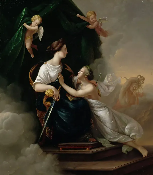Framed Print : Justice and Innocence, 1832. Creator: Berndt Godenhjelm Framed Print : Justice and Innocence, 1832. Creator: Berndt Godenhjelm