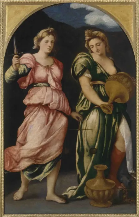 Framed Print : Justice and Temperance, First Half of 16th cen Creator: Veronese (de Pitati), Bonifacio Framed Print : Justice and Temperance, First Half of 16th cen Creator: Veronese (de Pitati), Bonifacio