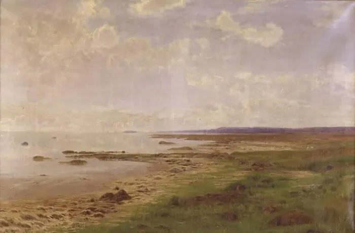 Framed Print : Part of Jutland's east coast; Quiet summer day, 1886. Creator: Anton Thorenfeld Framed Print : Part of Jutland's east coast; Quiet summer day, 1886. Creator: Anton Thorenfeld