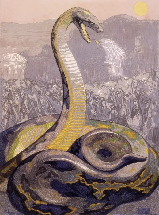 Framed Print : Kaa, the snake, 1919. Creator: Paul Jouve Framed Print : Kaa, the snake, 1919. Creator: Paul Jouve