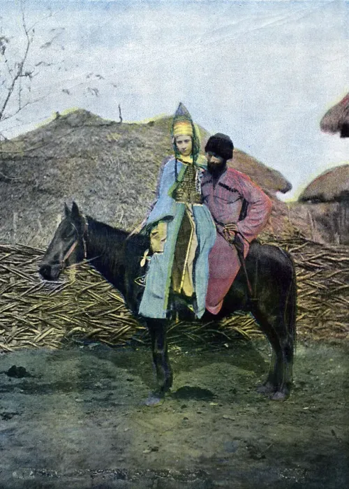 Framed Print : Kabardin couple on a journey, c1890 Framed Print : Kabardin couple on a journey, c1890