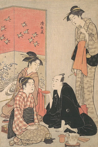 The Kabuki Actor Sawamura Sojuro III and Courtesans, ca. 1783-84. Creator: Torii Kiyonaga
