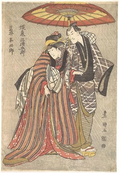 Kabuki Actors: Bando Mitsugoro and Iwai Hanshiro, ca. 1800. Creator: Utagawa Toyokuni I