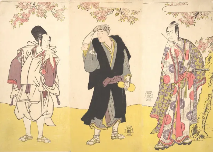 Framed Print : Kabuki Actors Ichikawa Yaozo III, Onoe Matsusuke I, and Sawamura Sojuro III, 11th month, 1786. Creator: Shunsho Framed Print : Kabuki Actors Ichikawa Yaozo III, Onoe Matsusuke I, and Sawamura Sojuro III, 11th month, 1786. Creator: Shunsho