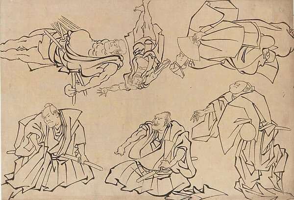 Kabuki actors, late 18th-early 19th century. Creator: Hokusai