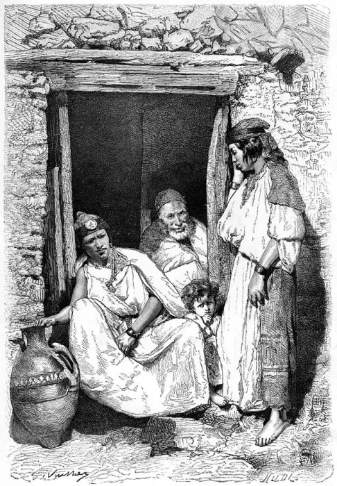 Framed Print : Kabyle family group, Algeria, c1890 Framed Print : Kabyle family group, Algeria, c1890