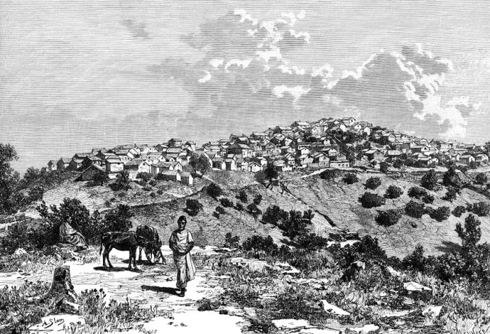 Framed Print : A Kabyle village, North Africa, 1895. Artist: Meunier Framed Print : A Kabyle village, North Africa, 1895. Artist: Meunier