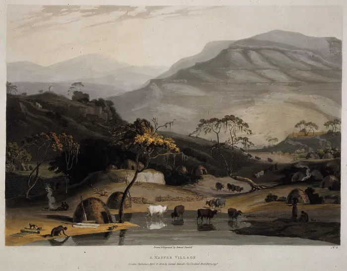 Framed Print : A Kaffer Village, South Africa, 1804. Creator: Samuel Daniell. A Kaffer Village, South Africa, 1804. Creator: Samuel Daniell Framed Print : A Kaffer Village, South Africa, 1804. Creator: Samuel Daniell. A Kaffer Village, South Africa, 1804. Creator: Samuel Daniell