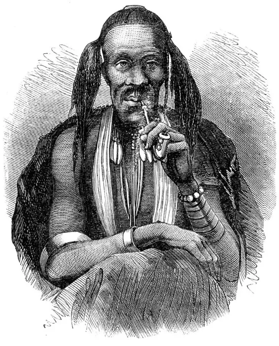 Framed Print : A kaffir witch doctor, 1864'. Creator: Unknown Framed Print : A kaffir witch doctor, 1864'. Creator: Unknown
