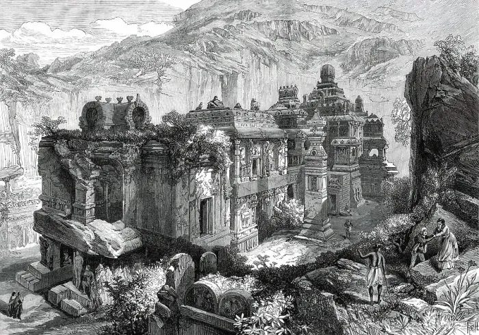 Framed Print : The Kailas, in the Cave Temples of Ellora, Western India...1876. Creator: RCH Framed Print : The Kailas, in the Cave Temples of Ellora, Western India...1876. Creator: RCH
