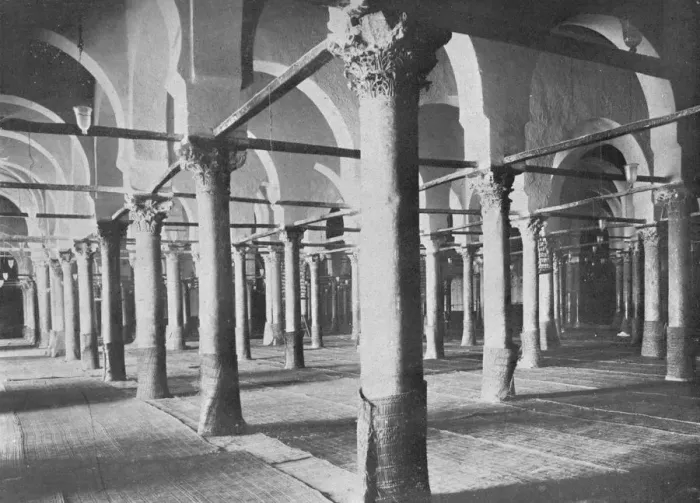 Framed Print : Kairouan. Interior of the Grande Mosque, c1913. Artist: Charles JS Makin Framed Print : Kairouan. Interior of the Grande Mosque, c1913. Artist: Charles JS Makin