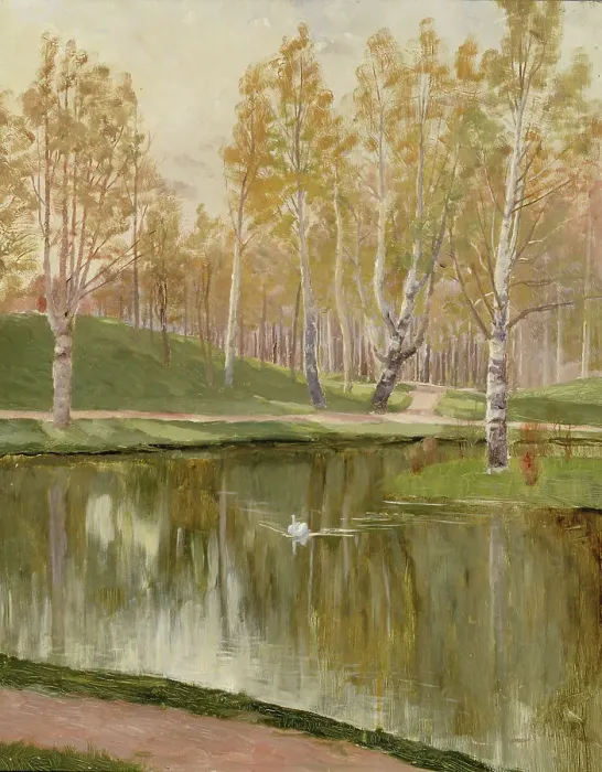 Framed Print : Kaisaniemi pond, 1882. Creator: Aukusti Uotila Framed Print : Kaisaniemi pond, 1882. Creator: Aukusti Uotila