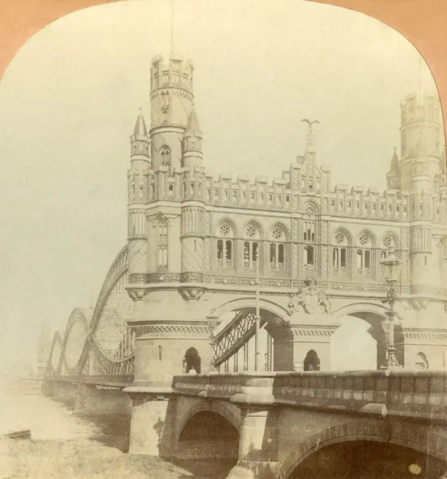 Framed Print : Kaiser Bridge, Hamburg, Germany, 1896. Creator: Keystone View Company Framed Print : Kaiser Bridge, Hamburg, Germany, 1896. Creator: Keystone View Company