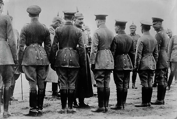 Kaiser giving iron cross to aviators, between 1914 and c1915. Creator: Bain News Service