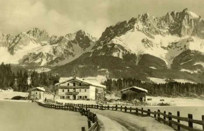 Framed Print : The Kaiser Mountains, Oberndorf, Tyrol, Austria, c1935. Creator: Unknown Framed Print : The Kaiser Mountains, Oberndorf, Tyrol, Austria, c1935. Creator: Unknown