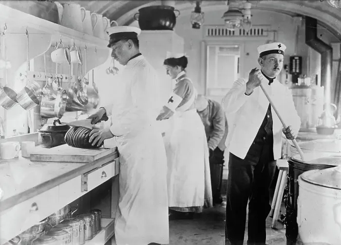 Framed Print : Kaiserin's Hospital Train, kitchen, between c1914 and c1915. Creator: Bain News Service Framed Print : Kaiserin's Hospital Train, kitchen, between c1914 and c1915. Creator: Bain News Service