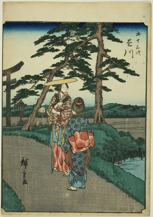 Framed Print : Kakegawa, from the series Fifty-three Stations [of the Tokaido] (Gojusan tsugi), also...1852. Creator: Ando Hiroshige. Kakegawa, from the series Fifty-three Stations [of the Tokaido] (Gojusan tsugi), also...1852