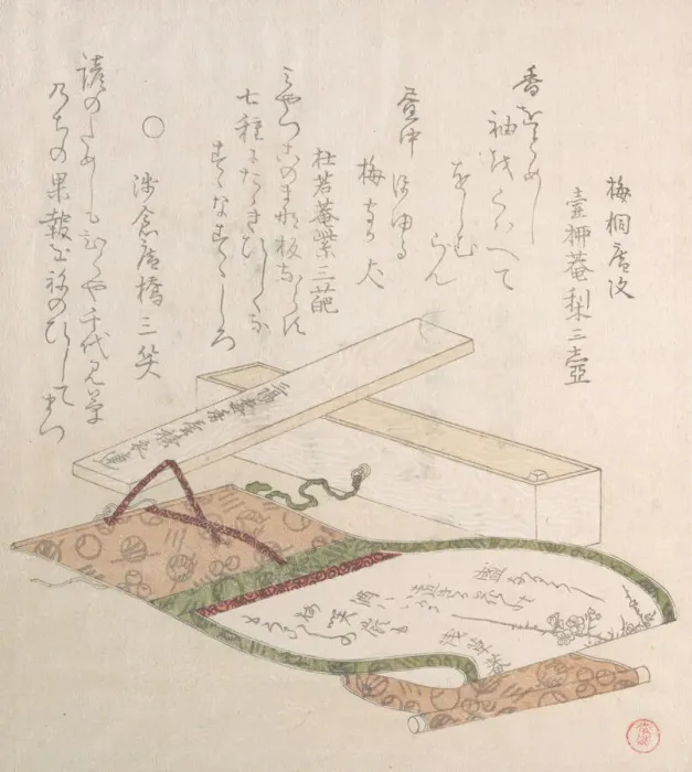 Framed Print : Kakemono and Its Box, 18th-19th century. Creator: Kubo Shunman Framed Print : Kakemono and Its Box, 18th-19th century. Creator: Kubo Shunman