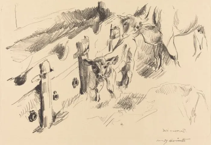 Framed Print : Kalber (Calves), 1912. Creator: Lovis Corinth Framed Print : Kalber (Calves), 1912. Creator: Lovis Corinth