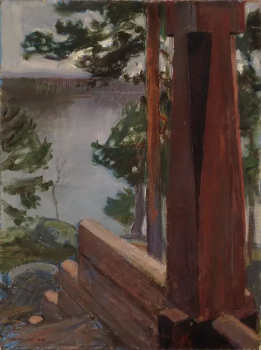 Framed Print : The Kalela Porch, 1900. Creator: Akseli Gallen-Kallela Framed Print : The Kalela Porch, 1900. Creator: Akseli Gallen-Kallela