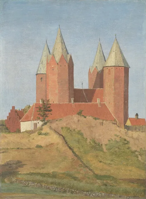 Framed Print : Kalundborg Church, 1837. Creator: Johan Thomas Lundbye Framed Print : Kalundborg Church, 1837. Creator: Johan Thomas Lundbye