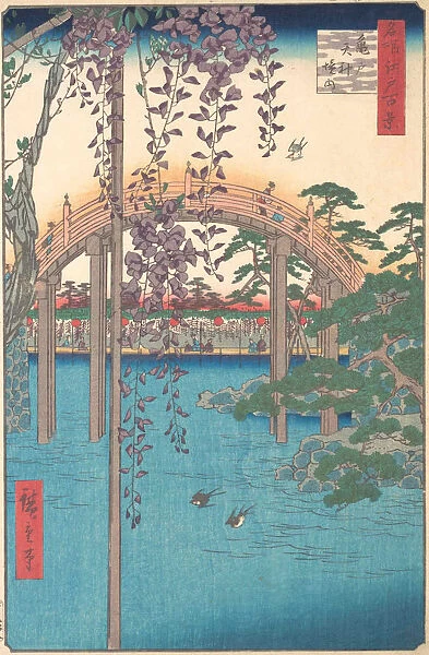 In the Kameido Tenjin Shrine Compound, 1856. 1856. Creator: Ando Hiroshige
