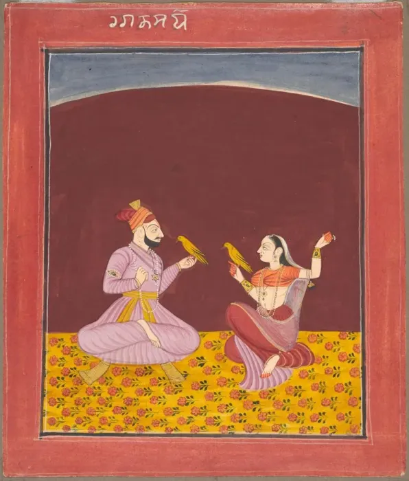 Framed Print : Kamod Raga of the Dipak Raga Family, page from a Ragamala Series, c. 1750 Framed Print : Kamod Raga of the Dipak Raga Family, page from a Ragamala Series, c. 1750