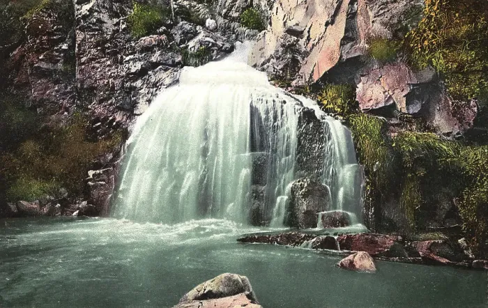Framed Print : Kamyshlinsky Waterfall, located at the Confluence of the Kamyshla River.... 1911-1913. Creator: Sergei Ivanovich Borisov Framed Print : Kamyshlinsky Waterfall, located at the Confluence of the Kamyshla River.... 1911-1913. Creator: Sergei Ivanovich Borisov