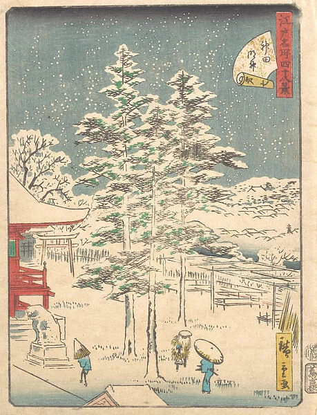Kanda Temple Snow, 1861. 1861. Creator: Ando Hiroshige
