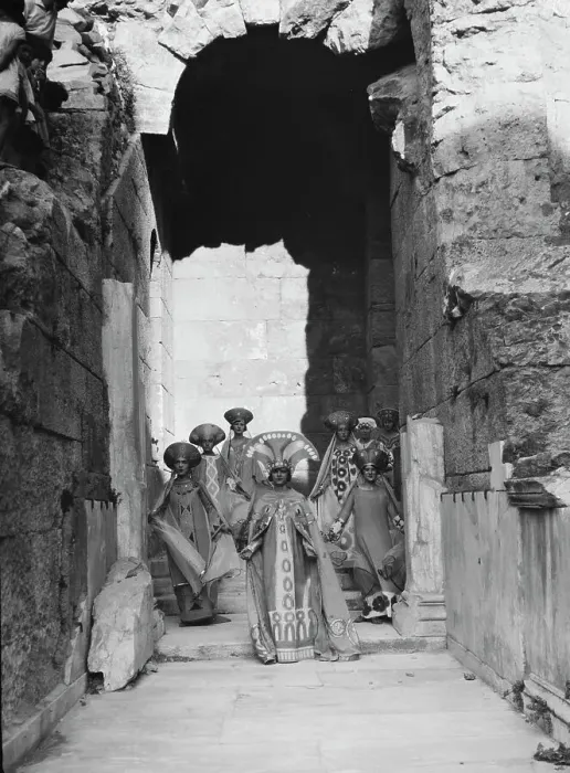 Framed Print : Kanellos dance group at ancient sites in Greece, 1929 Creator: Arnold Genthe Framed Print : Kanellos dance group at ancient sites in Greece, 1929 Creator: Arnold Genthe