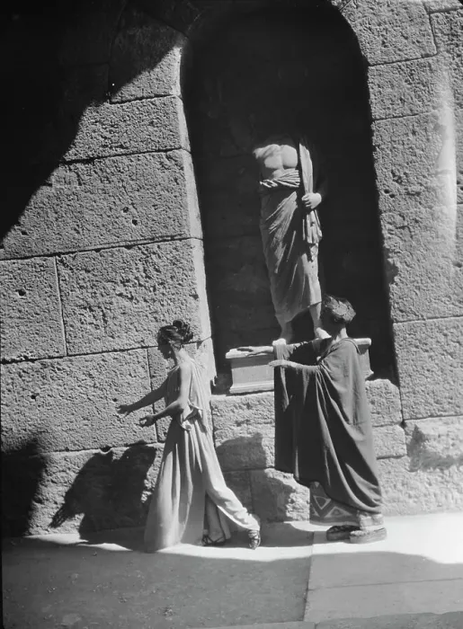 Framed Print : Kanellos dance group at ancient sites in Greece, 1929 Creator: Arnold Genthe Framed Print : Kanellos dance group at ancient sites in Greece, 1929 Creator: Arnold Genthe