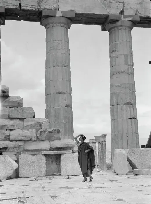 Framed Print : Kanellos dance group at ancient sites in Greece, 1929 Creator: Arnold Genthe Framed Print : Kanellos dance group at ancient sites in Greece, 1929 Creator: Arnold Genthe