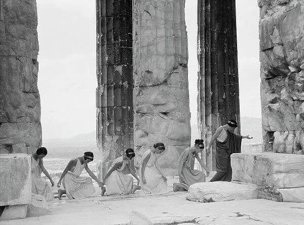 Kanellos dance group at ancient sites in Greece, 1929 Creator: Arnold Genthe