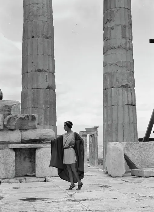Framed Print : Kanellos dance group at ancient sites in Greece, 1929 Creator: Arnold Genthe Framed Print : Kanellos dance group at ancient sites in Greece, 1929 Creator: Arnold Genthe