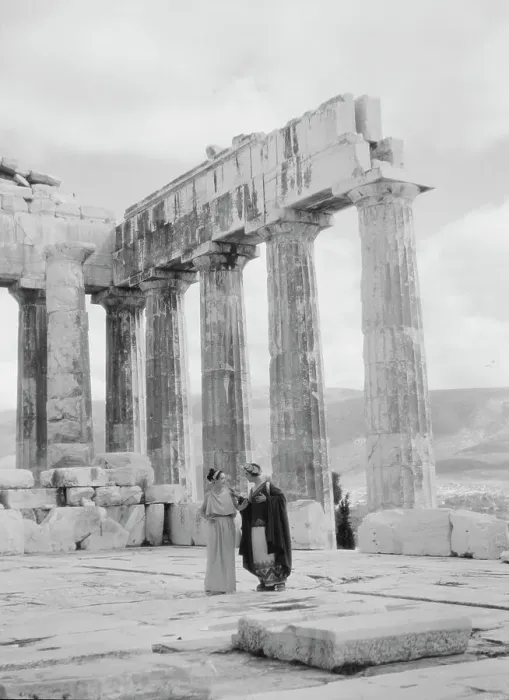 Framed Print : Kanellos dance group at ancient sites in Greece, 1929 Creator: Arnold Genthe Framed Print : Kanellos dance group at ancient sites in Greece, 1929 Creator: Arnold Genthe