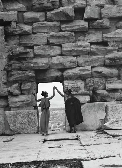 Framed Print : Kanellos dance group at ancient sites in Greece, 1929 Creator: Arnold Genthe Framed Print : Kanellos dance group at ancient sites in Greece, 1929 Creator: Arnold Genthe