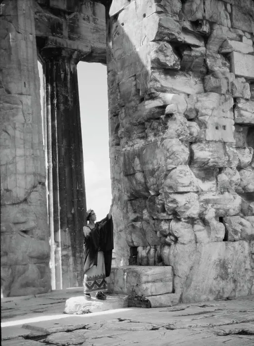Framed Print : Kanellos dance group at ancient sites in Greece, 1929 Creator: Arnold Genthe Framed Print : Kanellos dance group at ancient sites in Greece, 1929 Creator: Arnold Genthe