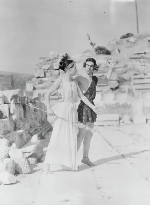 Framed Print : Kanellos dance group at ancient sites in Greece, 1929 Creator: Arnold Genthe Framed Print : Kanellos dance group at ancient sites in Greece, 1929 Creator: Arnold Genthe