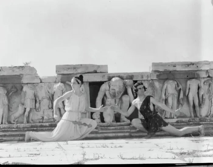 Framed Print : Kanellos dance group at ancient sites in Greece, 1929 Creator: Arnold Genthe Framed Print : Kanellos dance group at ancient sites in Greece, 1929 Creator: Arnold Genthe