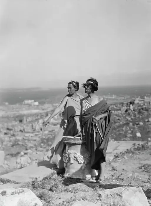 Framed Print : Kanellos dance group at ancient sites in Greece, 1929 Creator: Arnold Genthe Framed Print : Kanellos dance group at ancient sites in Greece, 1929 Creator: Arnold Genthe