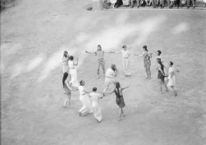 Framed Print : Kanellos dance group at ancient sites in Greece, 1929 Creator: Arnold Genthe Framed Print : Kanellos dance group at ancient sites in Greece, 1929 Creator: Arnold Genthe