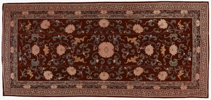 Framed Print : Kang or furniture cover (quilt), Qing dynasty, 18th century. Creator: Unknown Framed Print : Kang or furniture cover (quilt), Qing dynasty, 18th century. Creator: Unknown