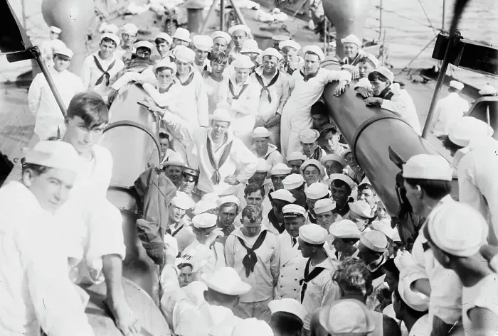 Framed Print : Kangaroo court martial on USS Seattle, between c1910 and c1915. Creator: Bain News Service Framed Print : Kangaroo court martial on USS Seattle, between c1910 and c1915. Creator: Bain News Service