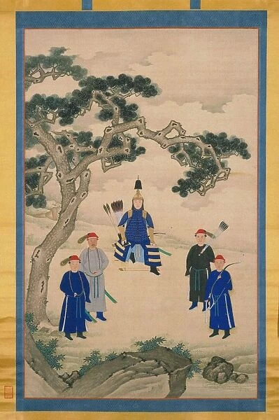 The Kangxi Emperor in Martial Attire. Hanging scroll, Second Half of the 17th cen