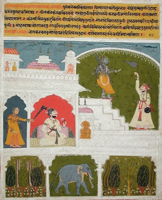 Framed Print : Kanhra Ragini, Third Wife of Dipak Raga, Folio from a Ragamala... between c1700 and c1730. Creator: Unknown