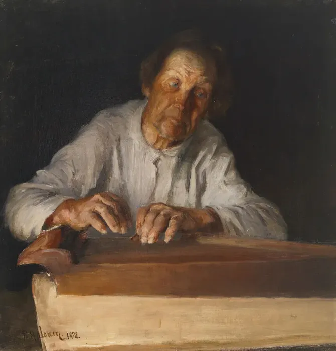 Framed Print : The Kantele Player, 1892. Creator: Halonen, Pekka (1865-1933) Framed Print : The Kantele Player, 1892. Creator: Halonen, Pekka (1865-1933)
