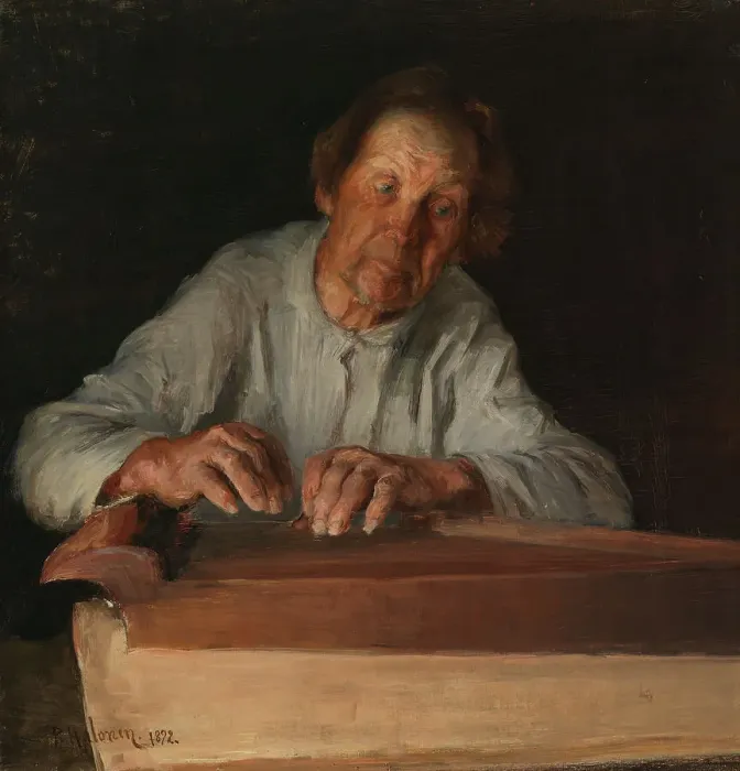 Framed Print : The Kantele Player, 1892. Creator: Pekka Halonen Framed Print : The Kantele Player, 1892. Creator: Pekka Halonen